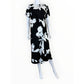 DKNY NWT Black Floral Side-Twist Short-Sleeve Midi Dress Size 12