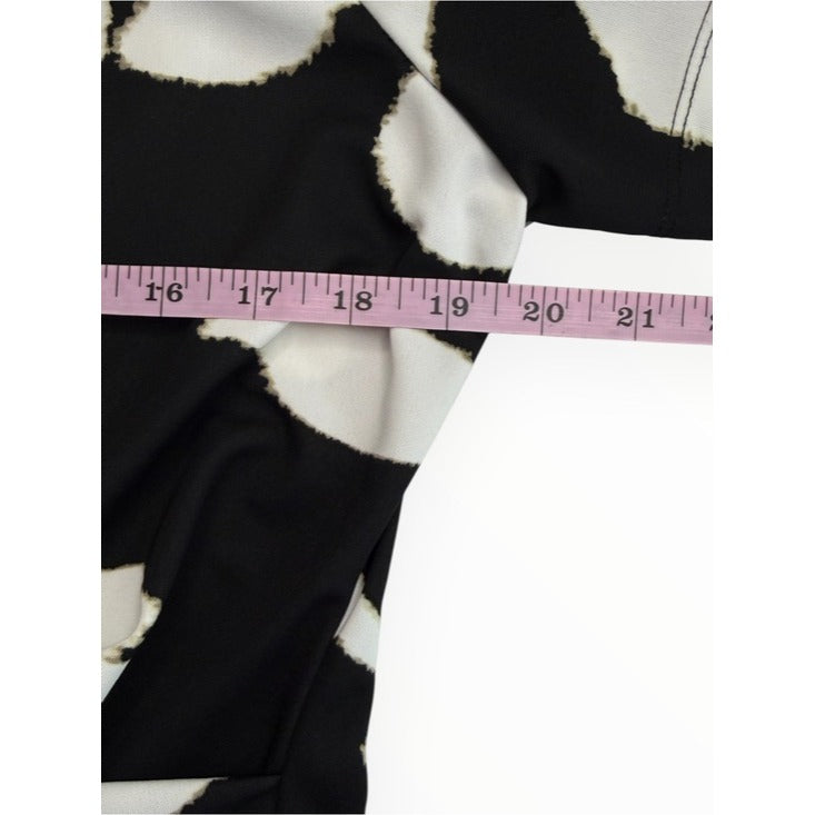 DKNY NWT Black Floral Side-Twist Short-Sleeve Midi Dress Size 12