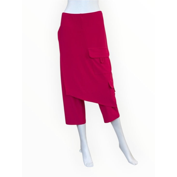 Sympli Pink Asymmetric Wrap-style Overlay Layer Pants Size 14