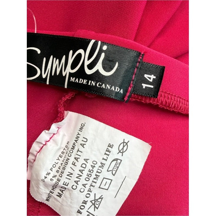 Sympli Pink Asymmetric Wrap-style Overlay Layer Pants Size 14