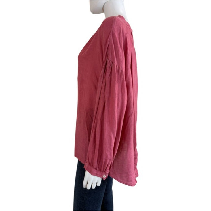 Velvet by Graham & Spencer Red 100% Linen Top Size XL