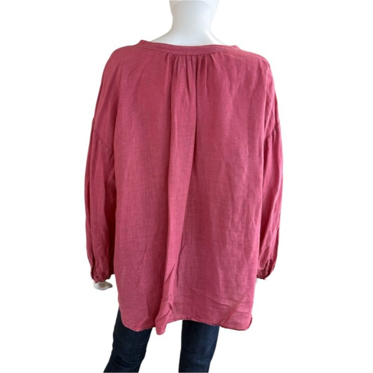 Velvet by Graham & Spencer Red 100% Linen Top Size XL