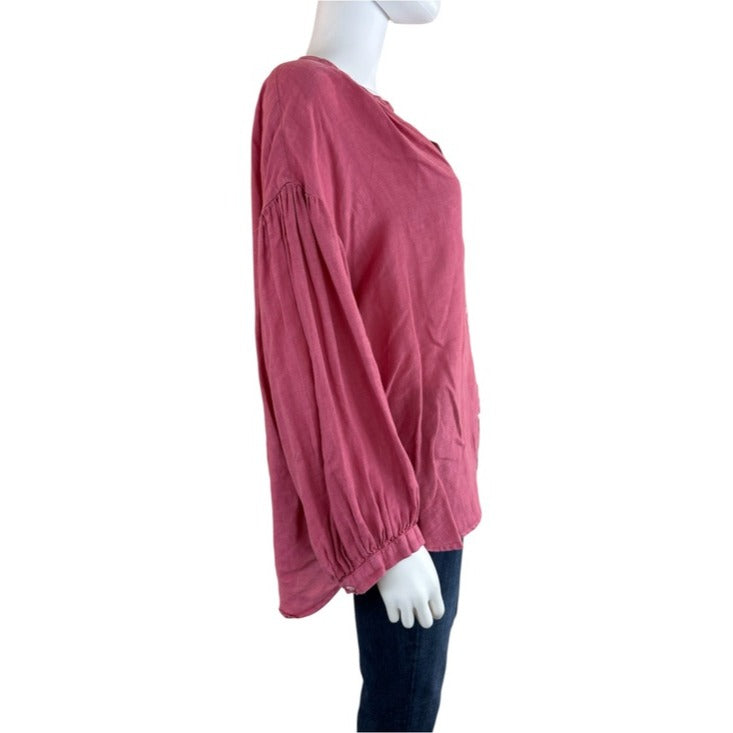 Velvet by Graham & Spencer Red 100% Linen Top Size XL