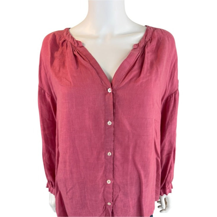 Velvet by Graham & Spencer Red 100% Linen Top Size XL