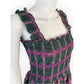 Aureum Green Plaid Smocked Tiered Maxi Dress Size L