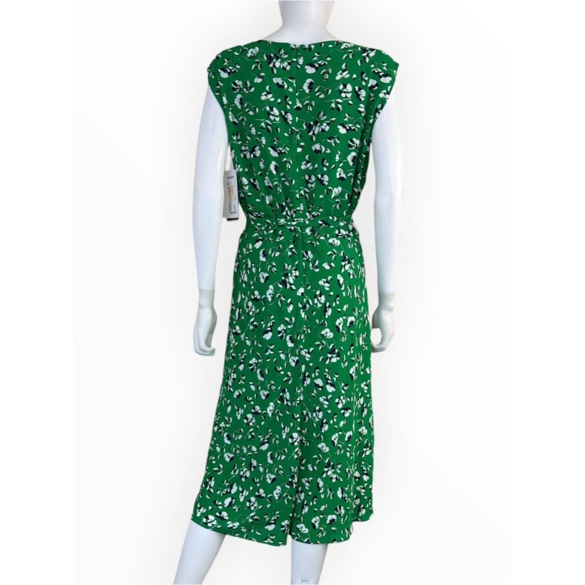 LRL NWT Green Floral Print Midi Dress Size 10