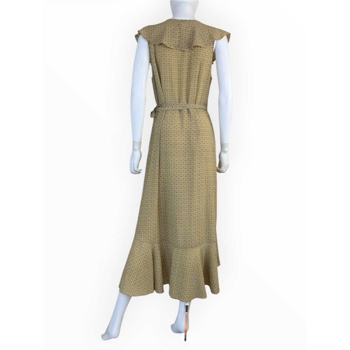 MAX STUDIO Yellow Ruffle Wrap Midi Dress Size M