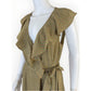 MAX STUDIO Yellow Ruffle Wrap Midi Dress Size M