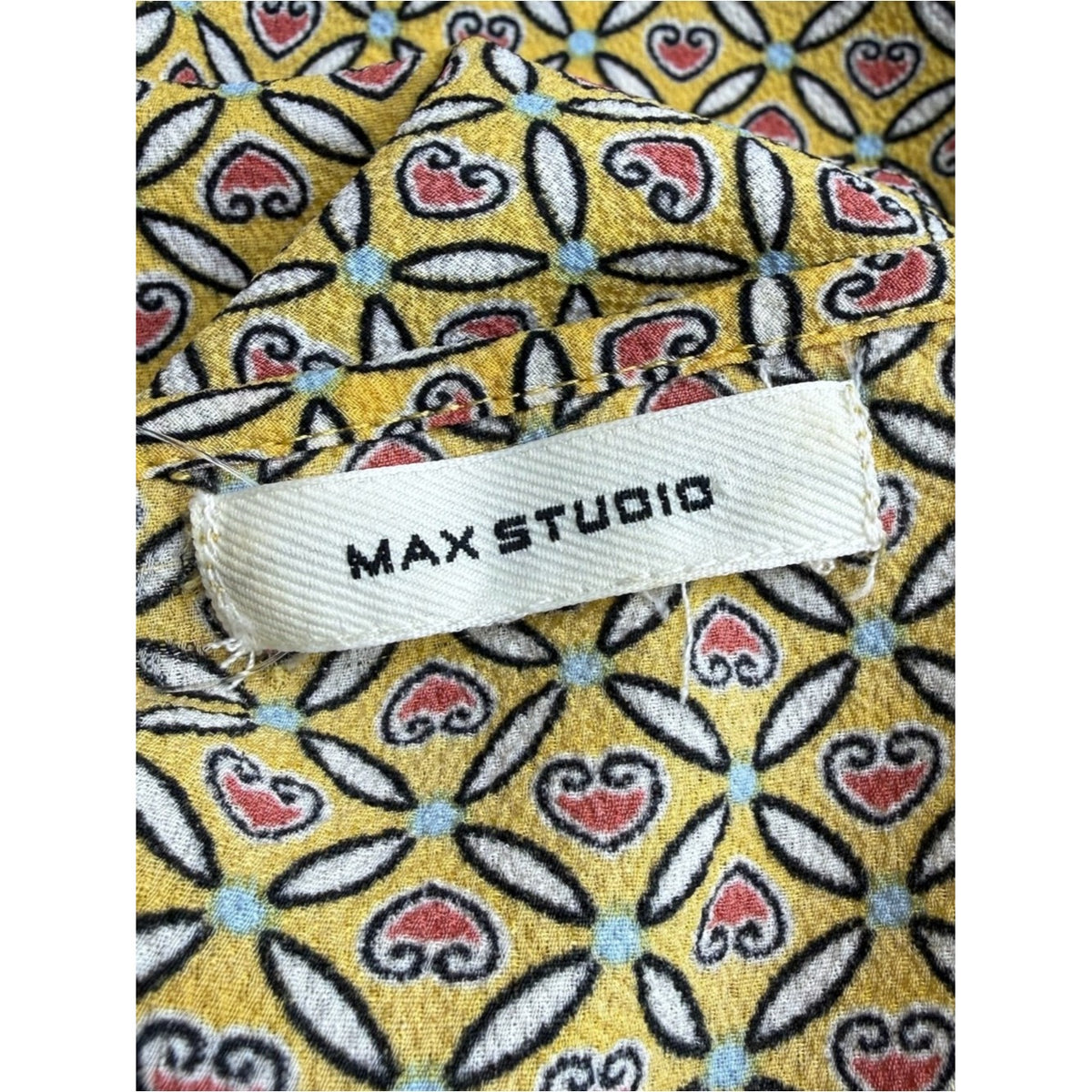 MAX STUDIO Yellow Ruffle Wrap Midi Dress Size M
