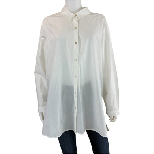 Eileen Fisher NWT White Classic Shirt Size 1X