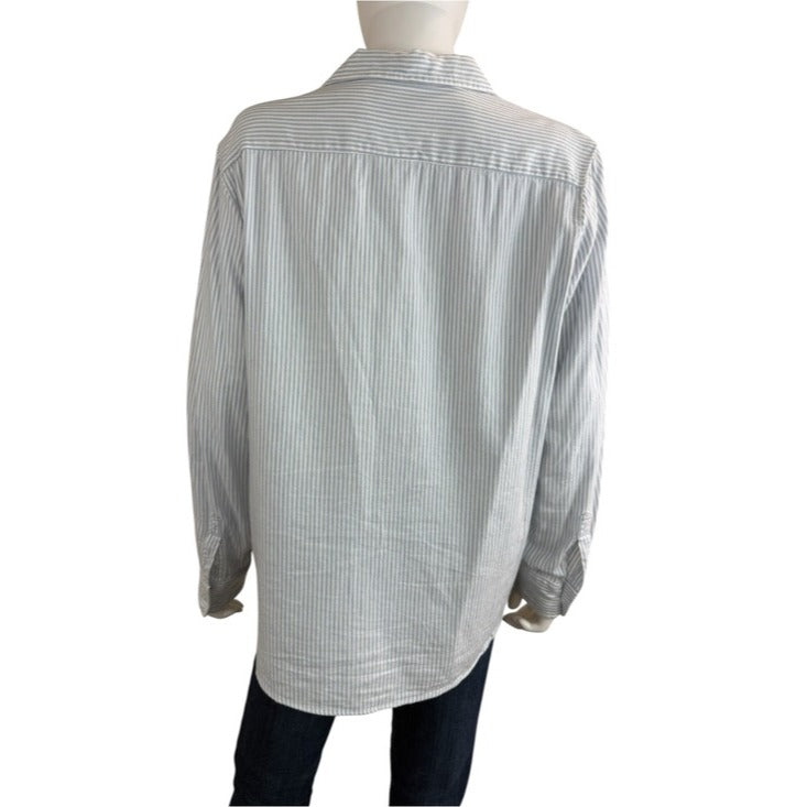 Frank & Eileen Blue Striped Flannel Button-down Size S