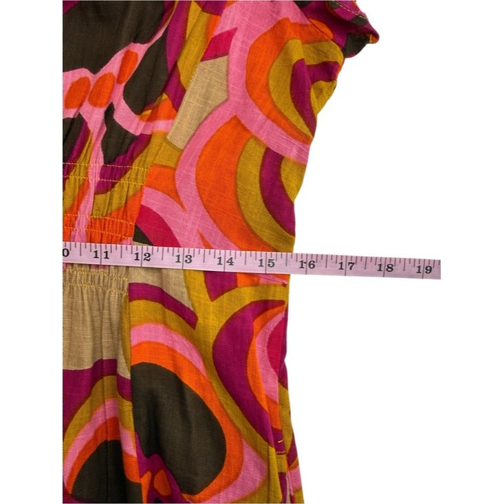 Uncle Frank 100% Cotton Bold Floral Midi Dress Size XS
