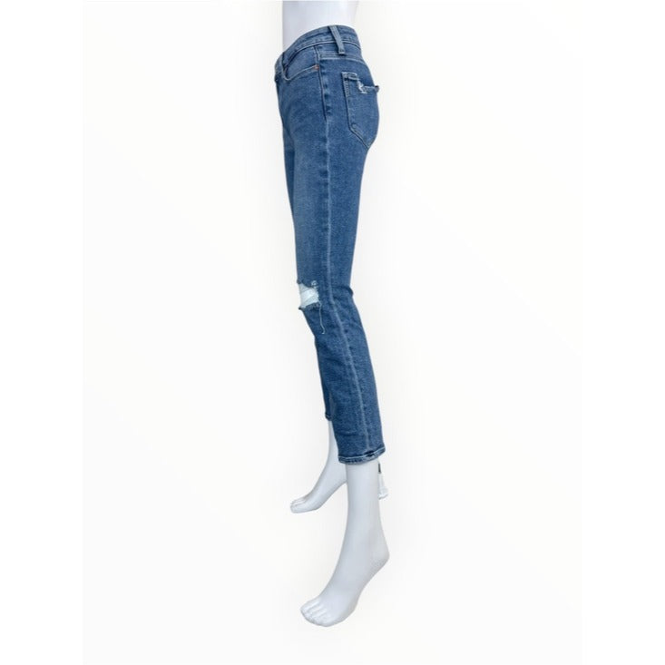 PAIGE Blue Distressed Amber Fit Jeans Size 27