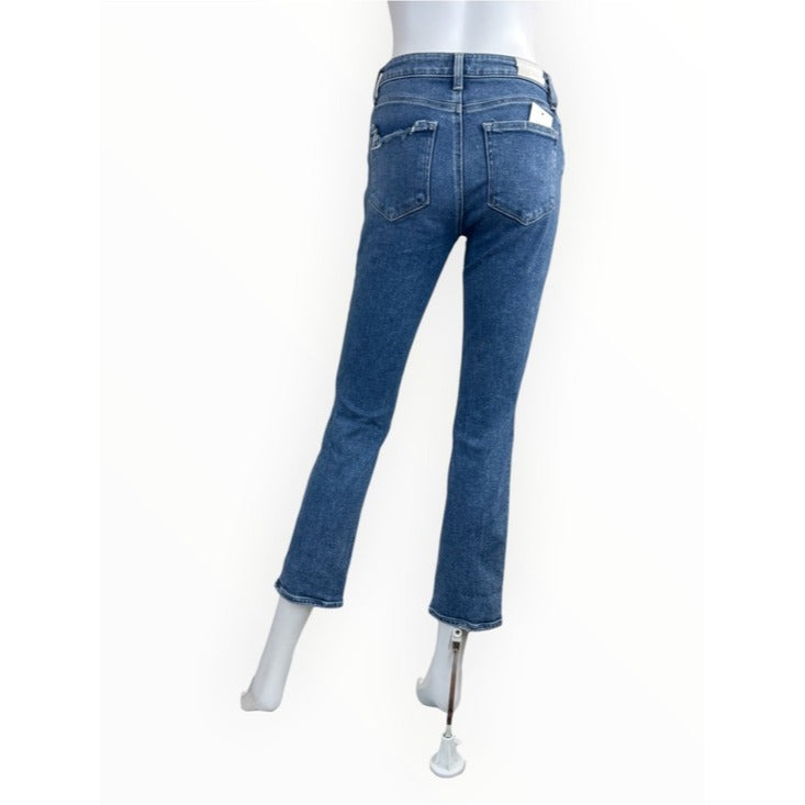 PAIGE Blue Distressed Amber Fit Jeans Size 27