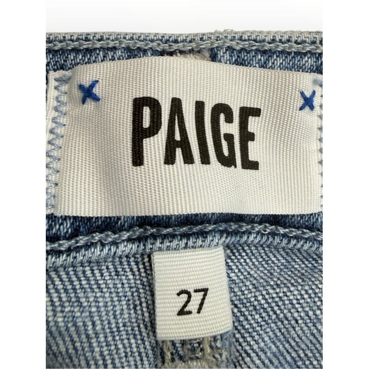 PAIGE Blue Distressed Amber Fit Jeans Size 27