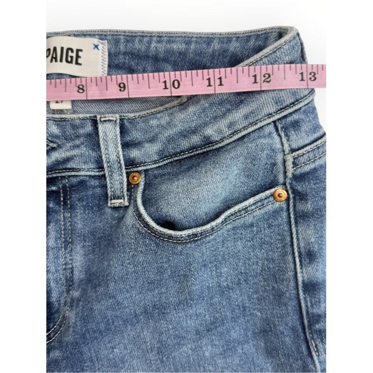 PAIGE Blue Distressed Amber Fit Jeans Size 27