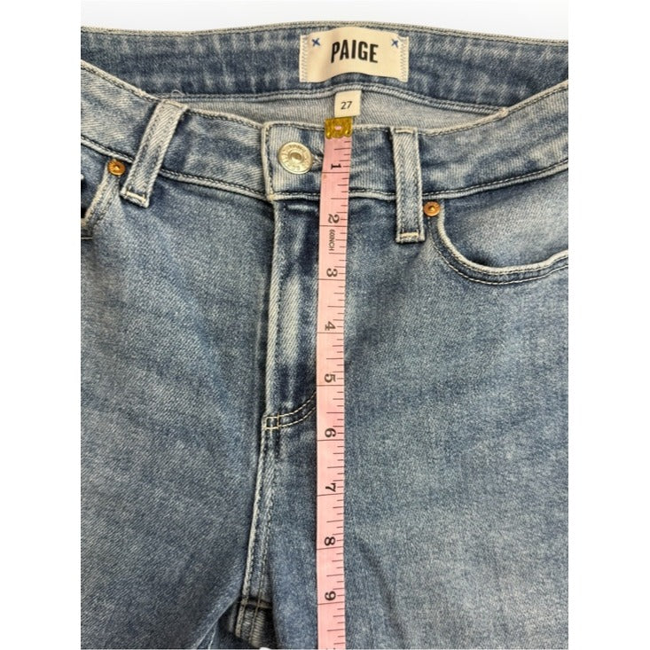 PAIGE Blue Distressed Amber Fit Jeans Size 27