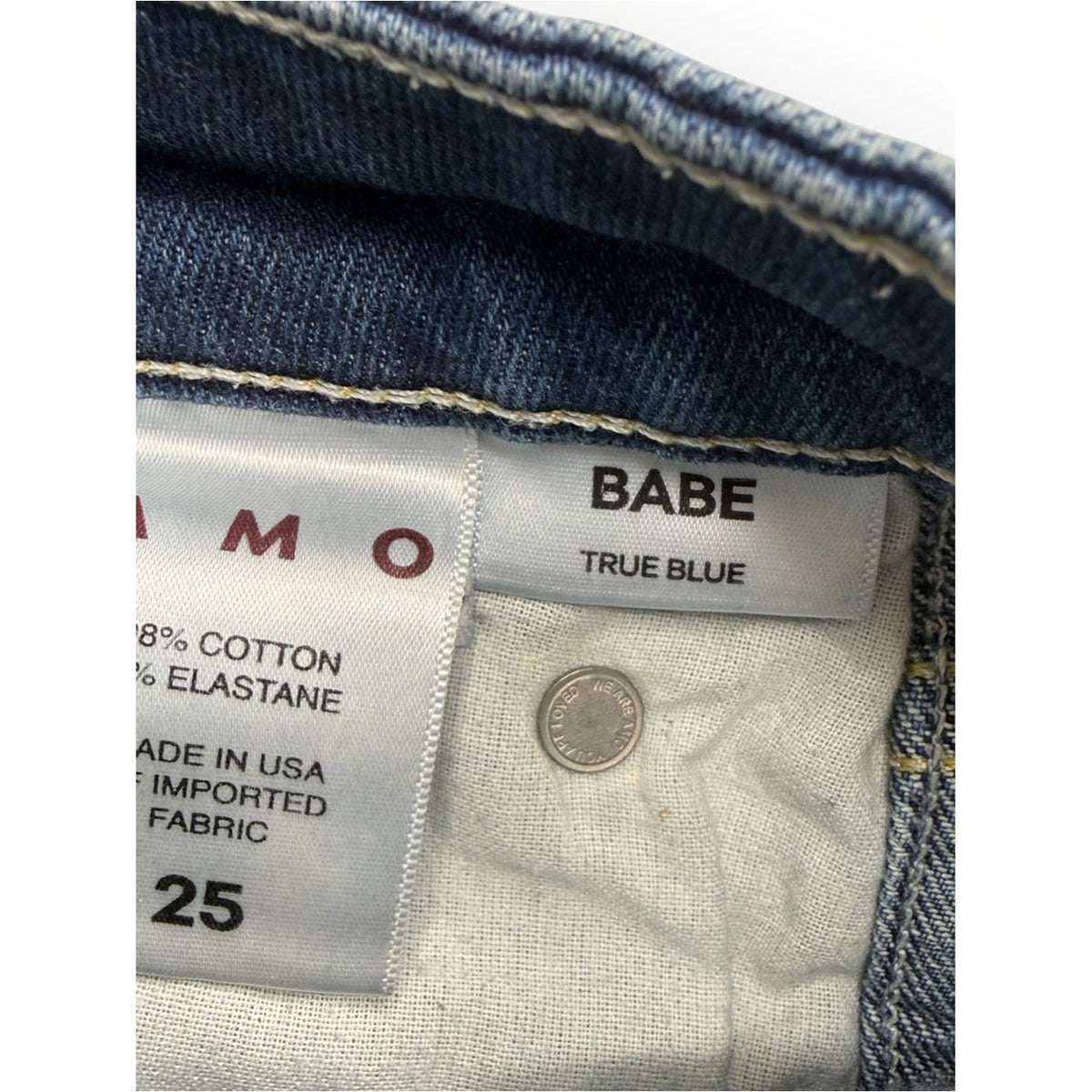 AMO Blue "Babe" High-Rise Slim Straight / Crop Jeans Size 25