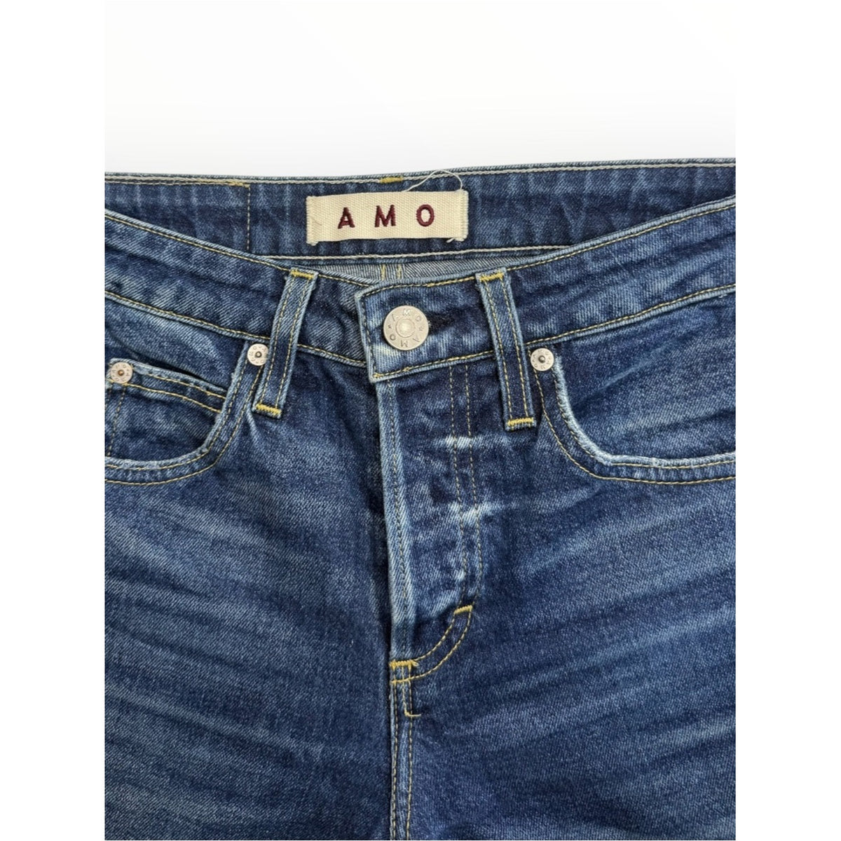 AMO Blue "Babe" High-Rise Slim Straight / Crop Jeans Size 25
