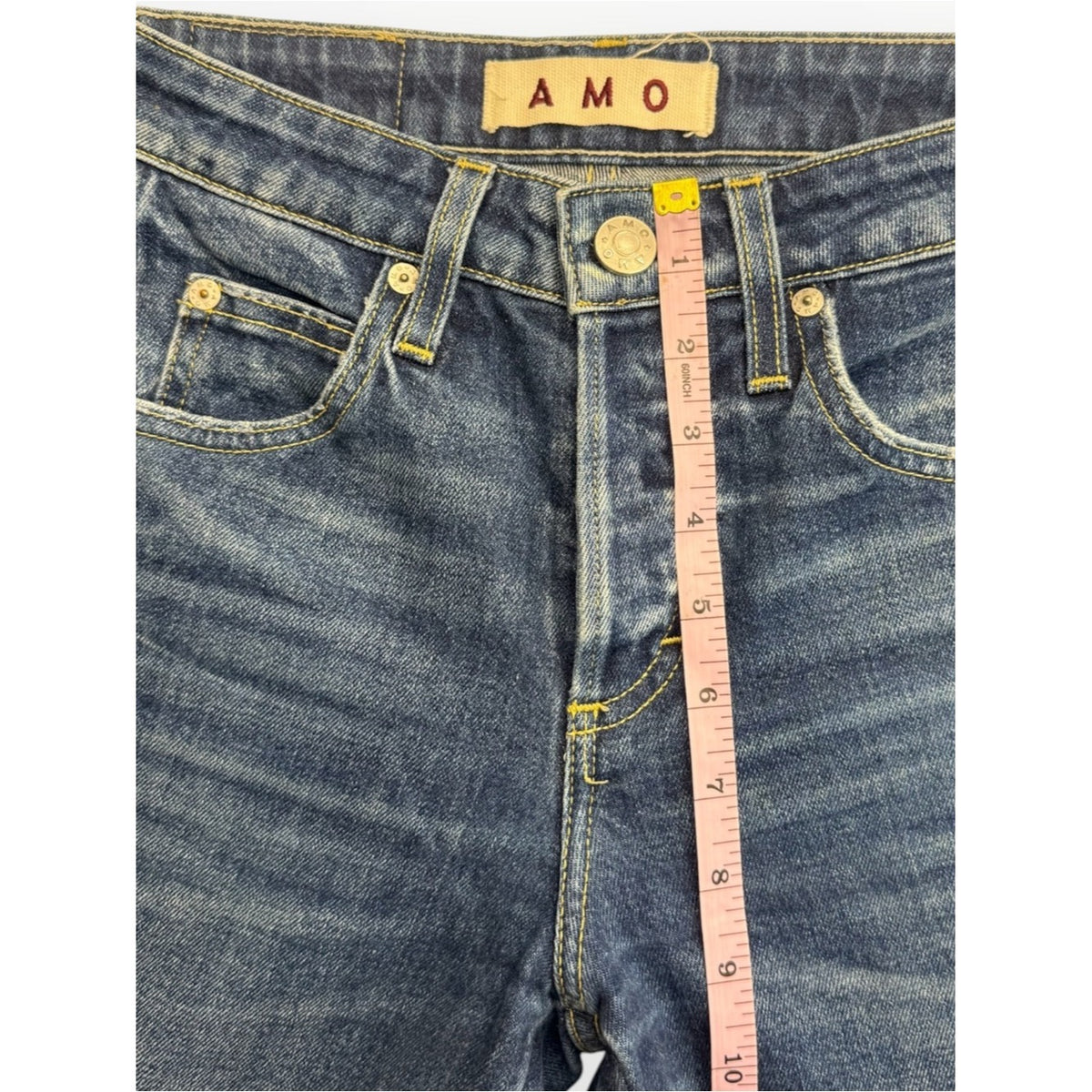 AMO Blue "Babe" High-Rise Slim Straight / Crop Jeans Size 25