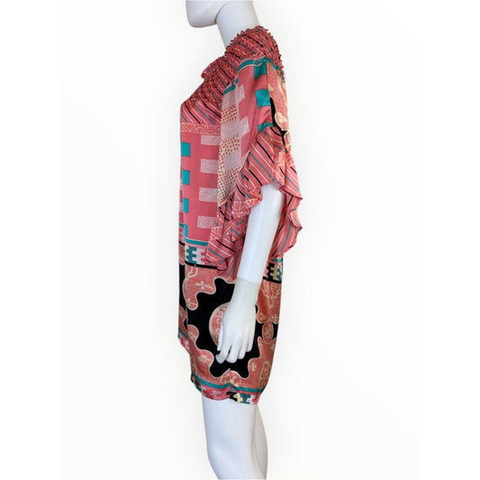 Voom by Joy Han 100% Silk Print Mini Dress Size S