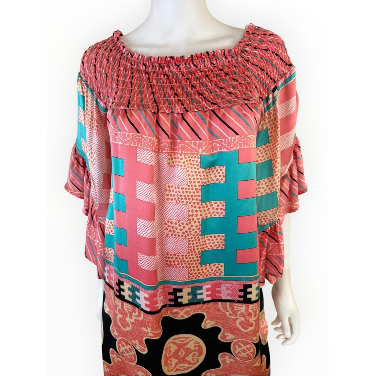 Voom by Joy Han 100% Silk Print Mini Dress Size S