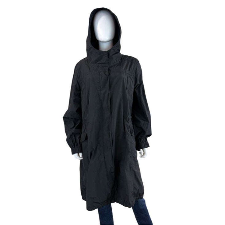 Eileen Fisher Black Hooded Raincoat Size 3X