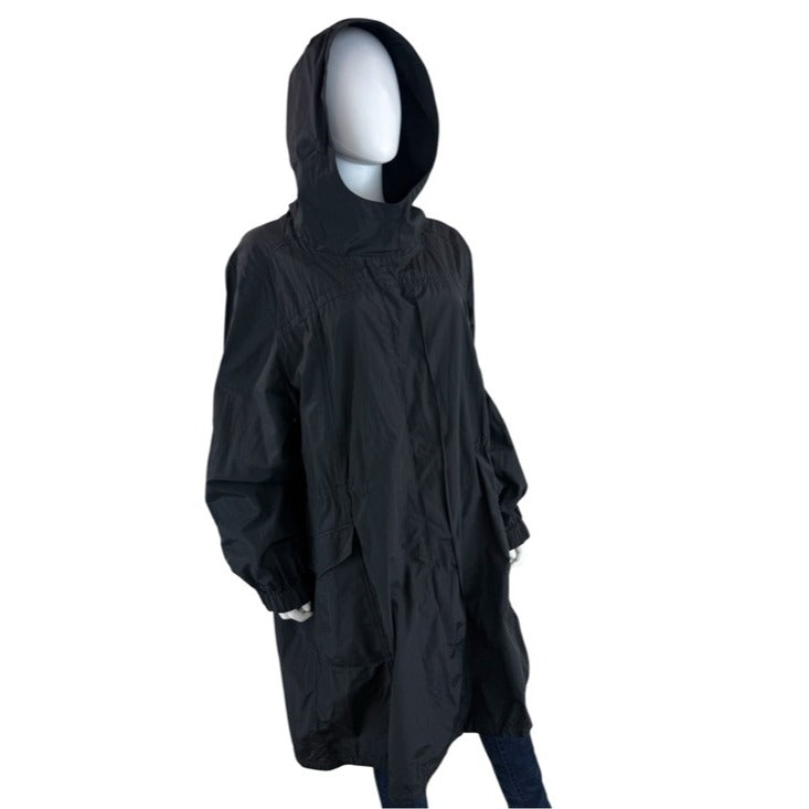 Eileen Fisher Black Hooded Raincoat Size 3X