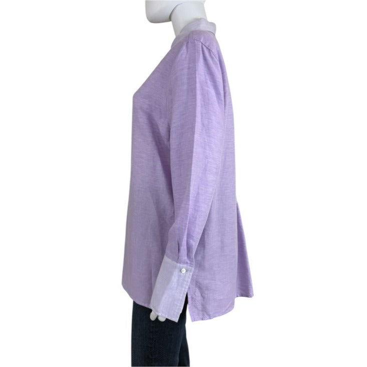 J. Jill Lavender Linen Blend Button-down Shirt Size XL