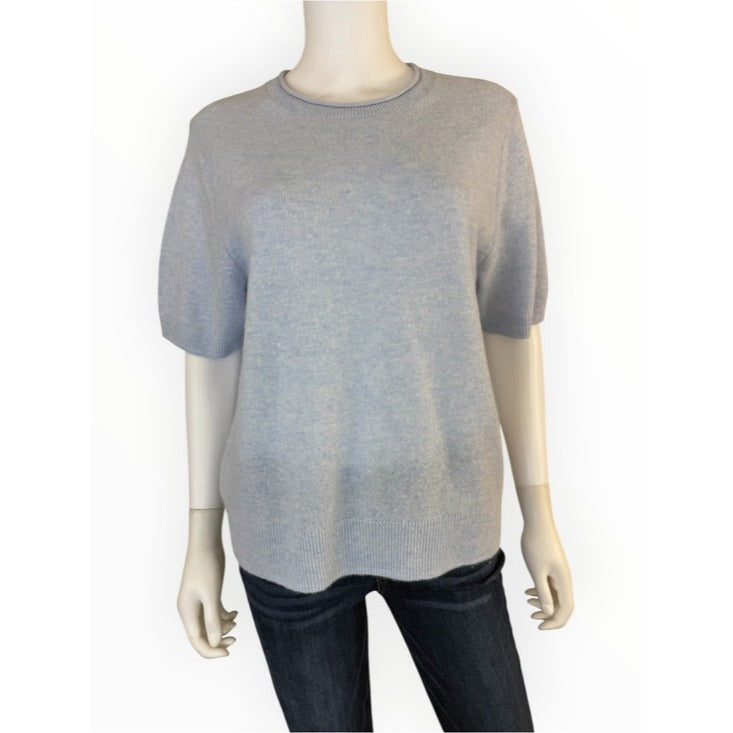 Banana Republic NWT Blue 100% Cashmere Short-Sleeve Sweater Size XL