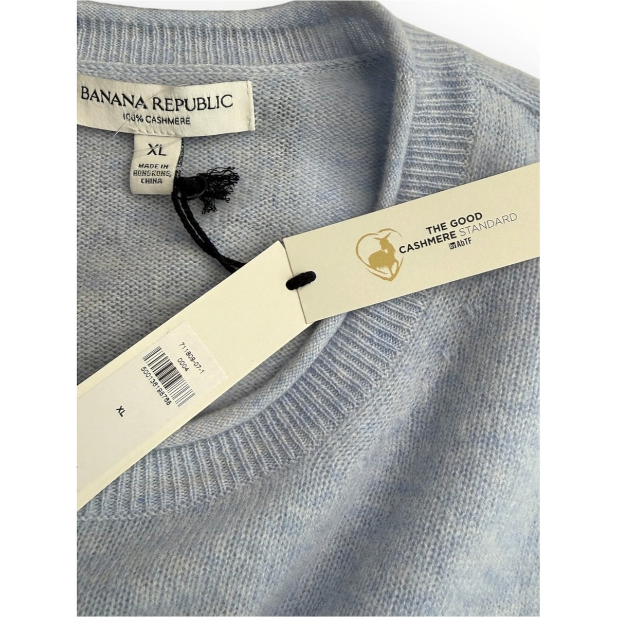 Banana Republic NWT Blue 100% Cashmere Short-Sleeve Sweater Size XL