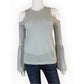 BCBGMAXAZRIA Gray "Lucia" Cold-Shoulder Sweater Size S
