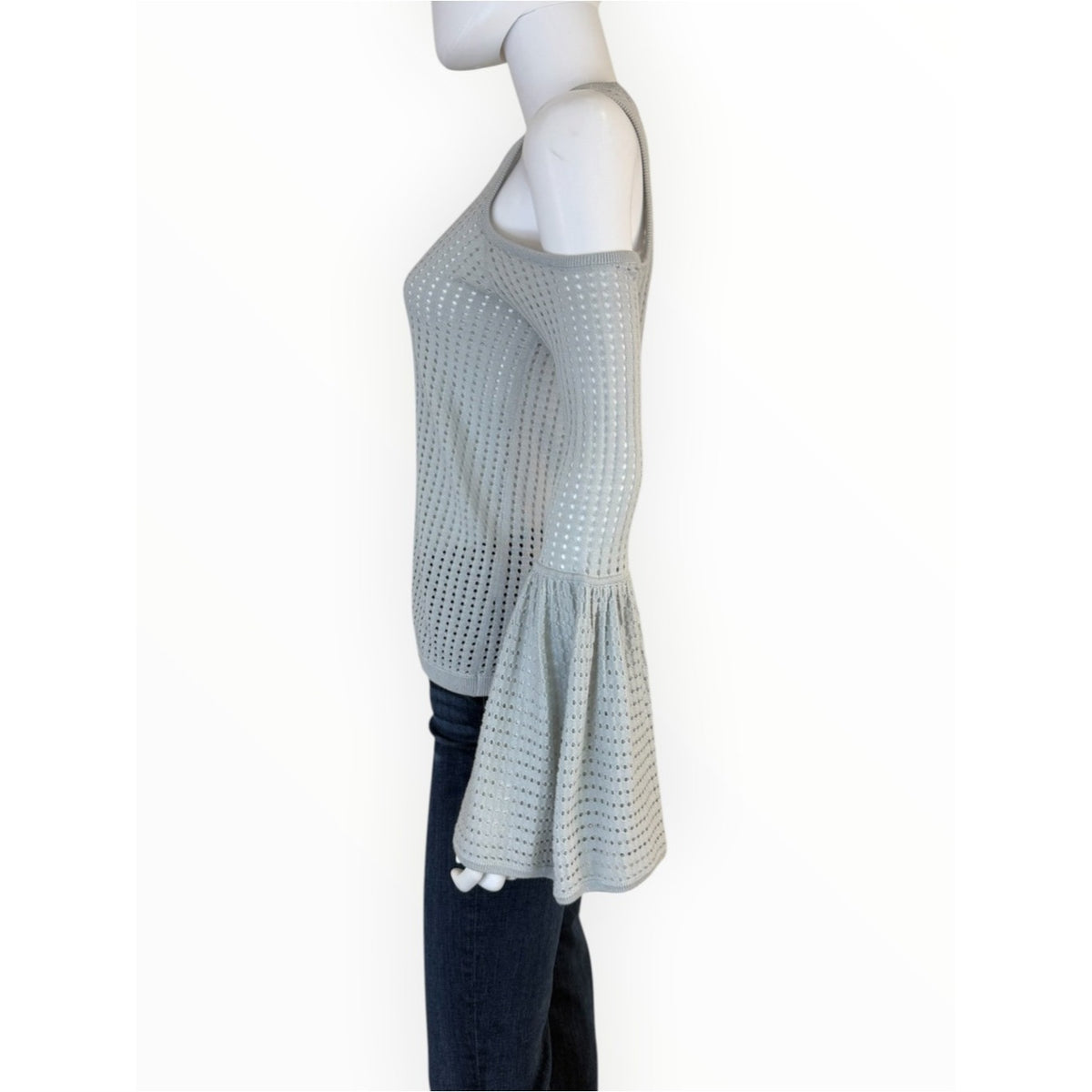 BCBGMAXAZRIA Gray "Lucia" Cold-Shoulder Sweater Size S