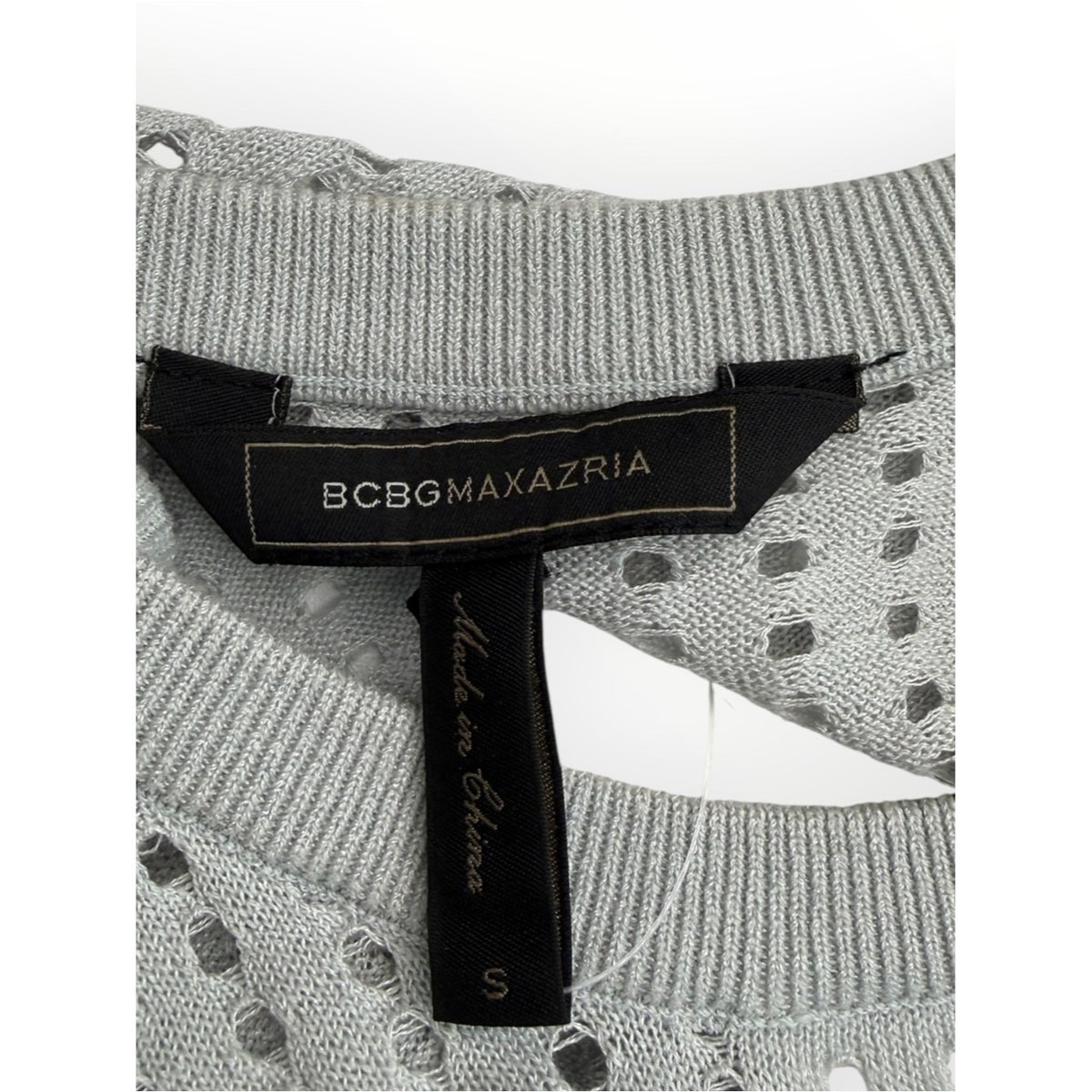 BCBGMAXAZRIA Gray "Lucia" Cold-Shoulder Sweater Size S