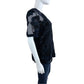 ELIE TAHARI NWT Navy Blue Embroidered Kay Blouse Size M