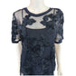 ELIE TAHARI NWT Navy Blue Embroidered Kay Blouse Size M