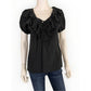 Joie Black 100% Silk Ruffle Blouse Size L