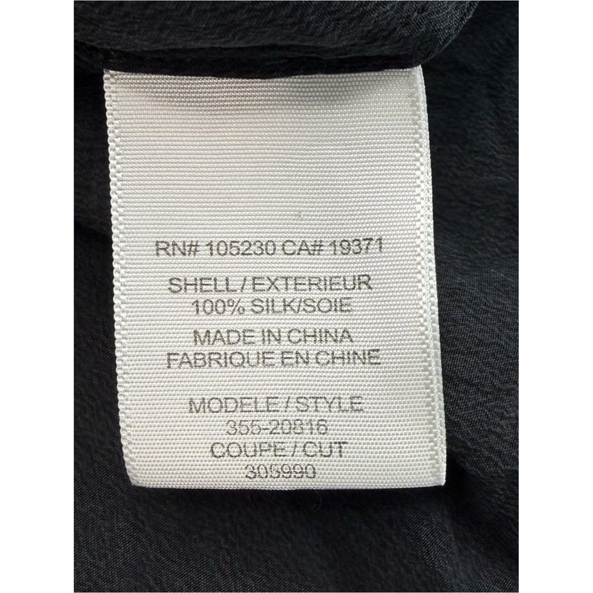 Joie Black 100% Silk Ruffle Blouse Size L