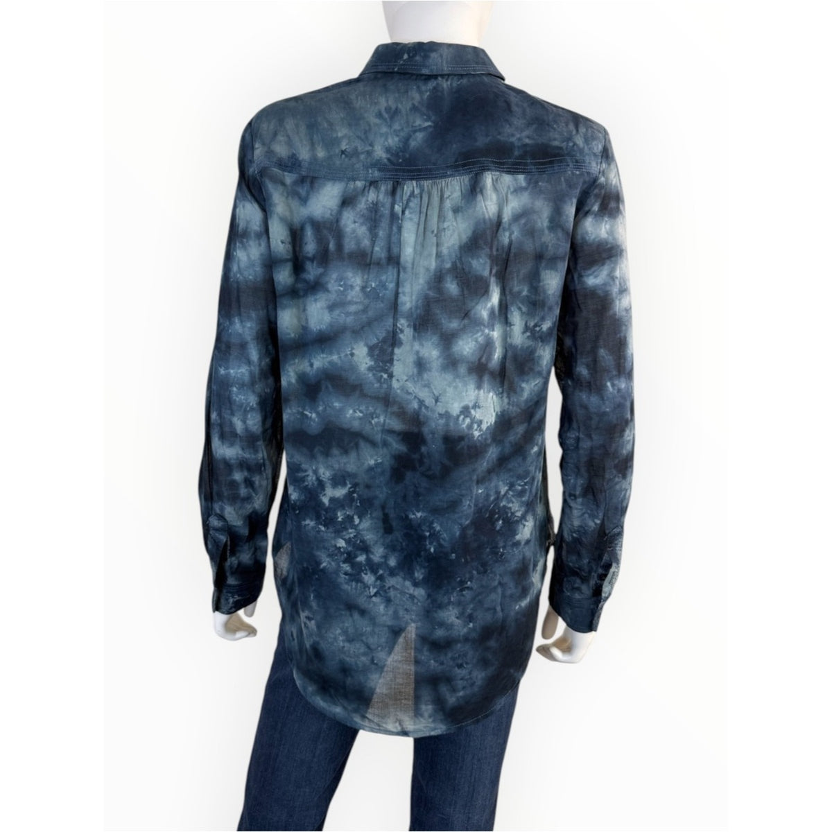 Pilcro and the Letterpress Blue Cate Classic Tie-Dye Button-down Size S