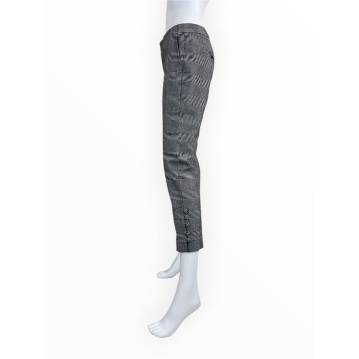 Banana Republic Avery Gray Plaid Button Ankle Pants Size 0