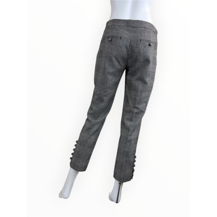 Banana Republic Avery Gray Plaid Button Ankle Pants Size 0