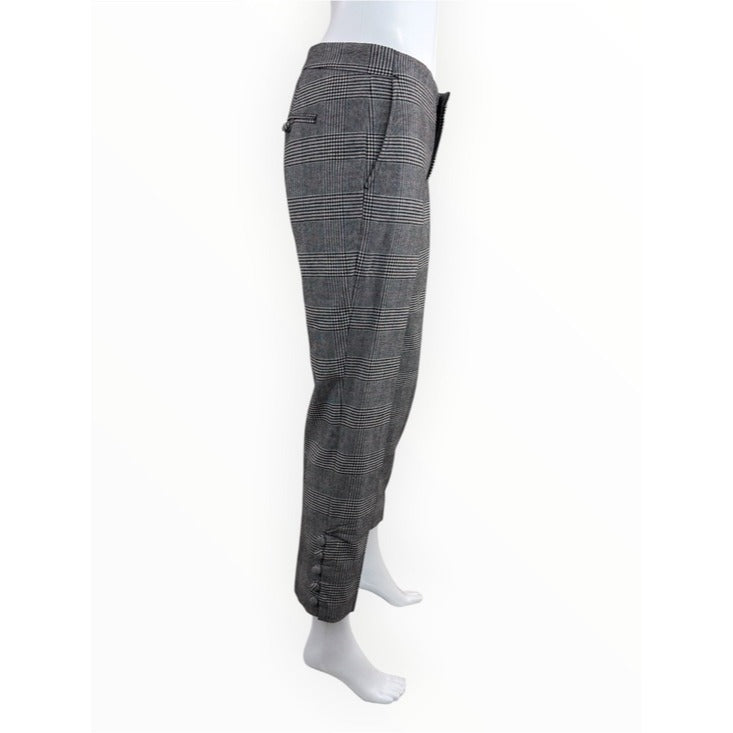 Banana Republic Avery Gray Plaid Button Ankle Pants Size 0