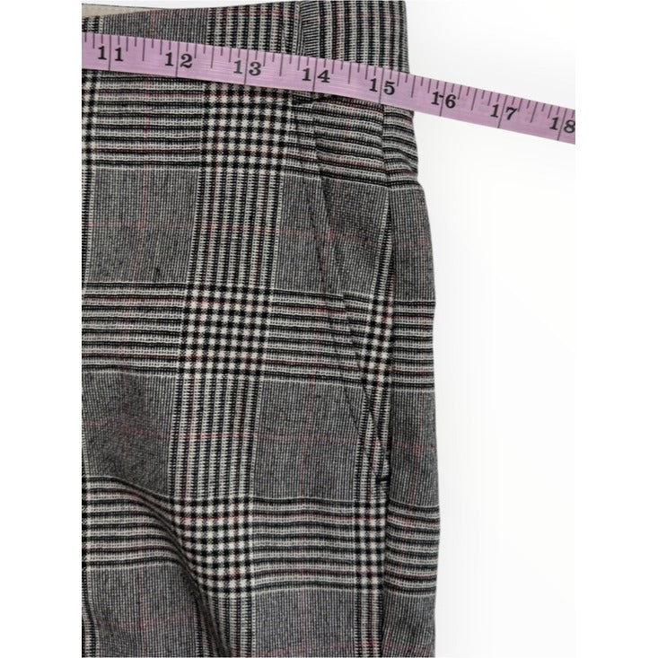Banana Republic Avery Gray Plaid Button Ankle Pants Size 0