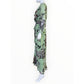 Taylor Floral Mint Hazelnut 3/4 Sleeve Faux Wrap Maxi Dress Size L