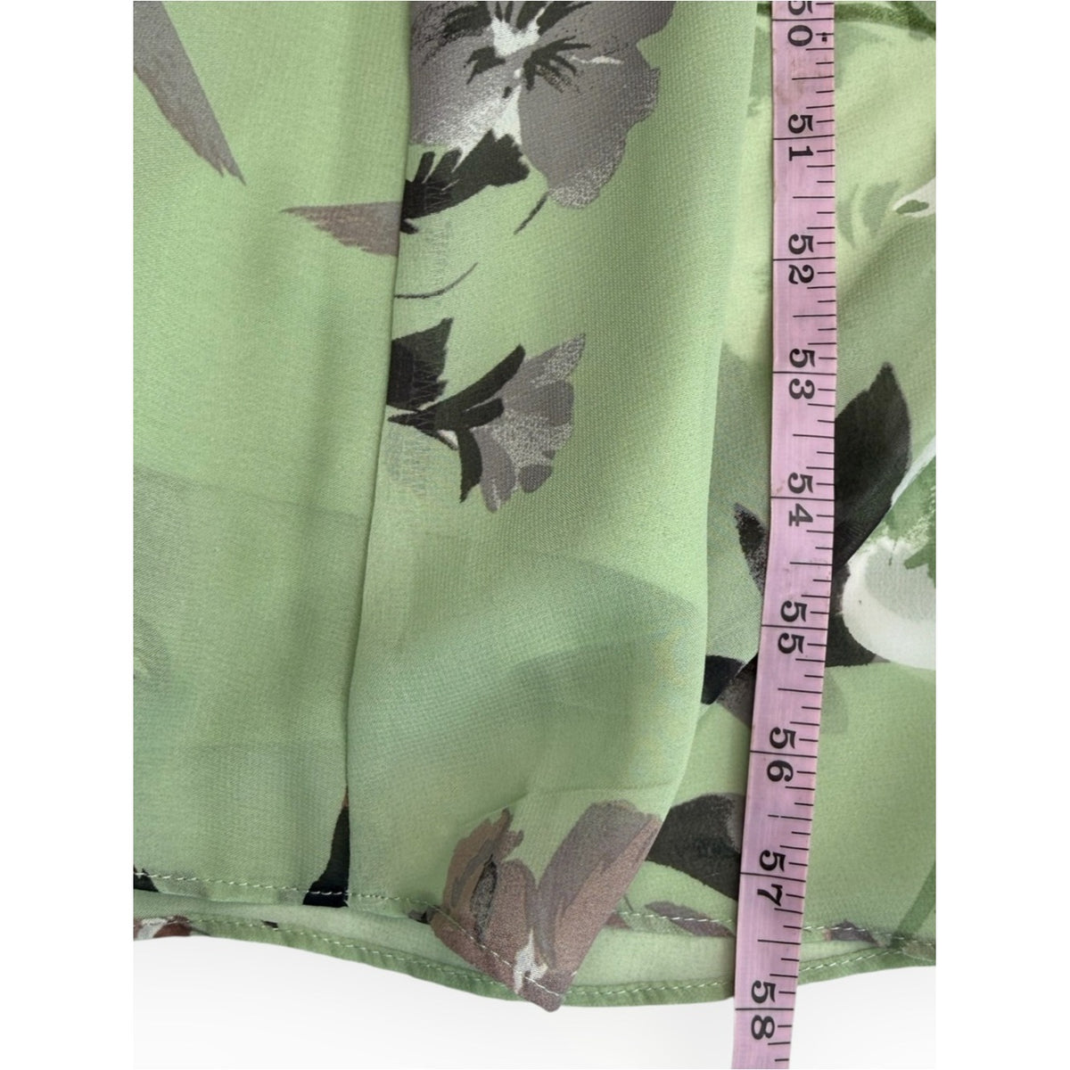 Taylor Floral Mint Hazelnut 3/4 Sleeve Faux Wrap Maxi Dress Size L