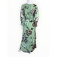 Taylor Floral Mint Hazelnut 3/4 Sleeve Faux Wrap Maxi Dress Size L