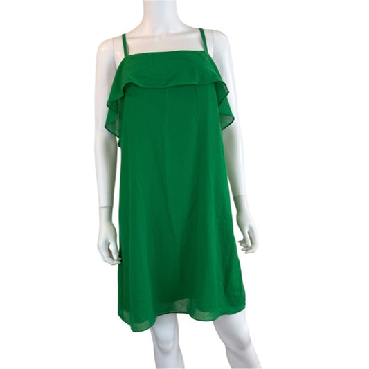 Alice + Olivia NWT Green Etta Ruffle Sundress Size L