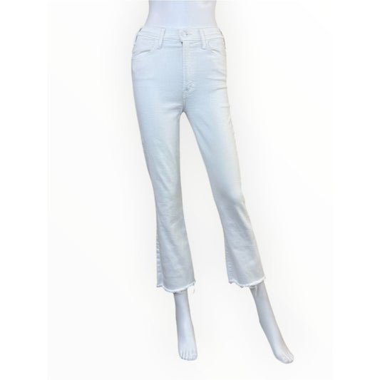 MOTHER White The Hustler Ankle Fray Jeans Size 25