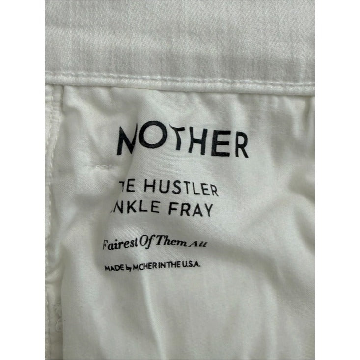 MOTHER White The Hustler Ankle Fray Jeans Size 25