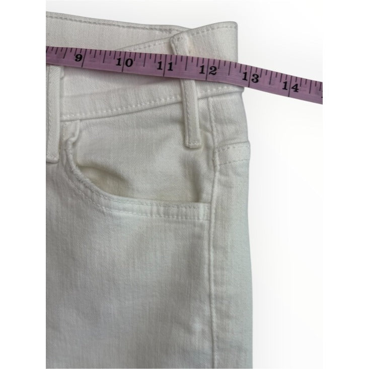 MOTHER White The Hustler Ankle Fray Jeans Size 25